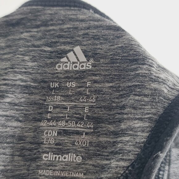 adidas Women's Grey Black Silver Keyhole Activewear Racerback Tank Top Size L - Picture 8 of 9